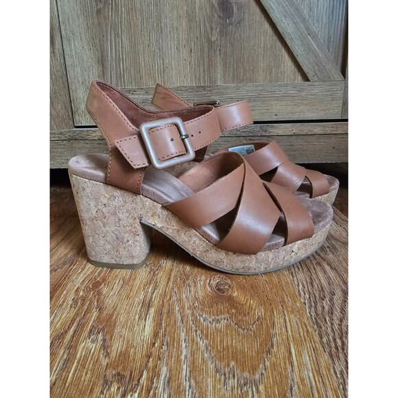 TOMS Wmn Tropez Wedge Sandals – Brown Suede/Leather – Size 6.5 - Picture 1 of 6